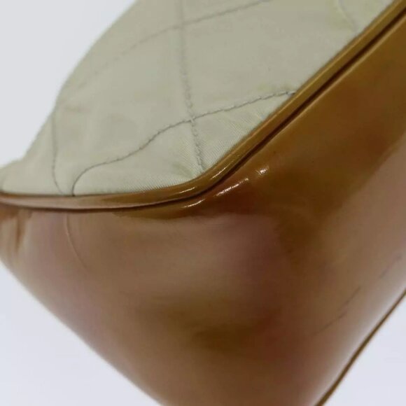 PRADA Shoulder Bag Nylon Enamel Beige Brown Auth - Picture 13 of 16